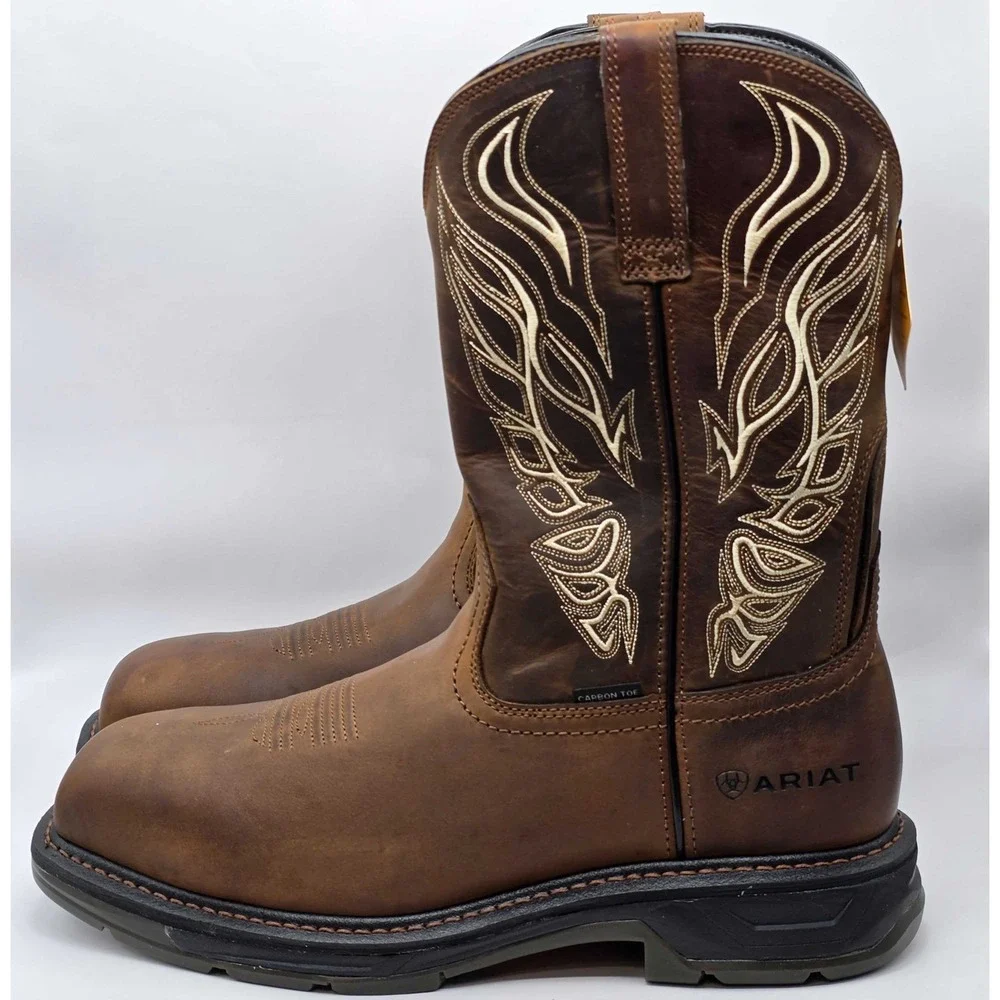 Ariat WorkHog XT Phoenix Carbon Toe Pull On Work Boots Men's 12 EE Brown NWT